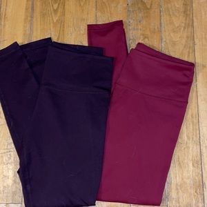 Zella High-Waist Live In leggings: bundle of 2, dark plum and red plum color